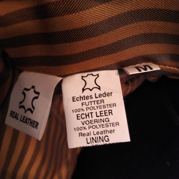 Ladies Medium Brown Leather Moto Jacket by Feminine Touch - Picture 15 of 16